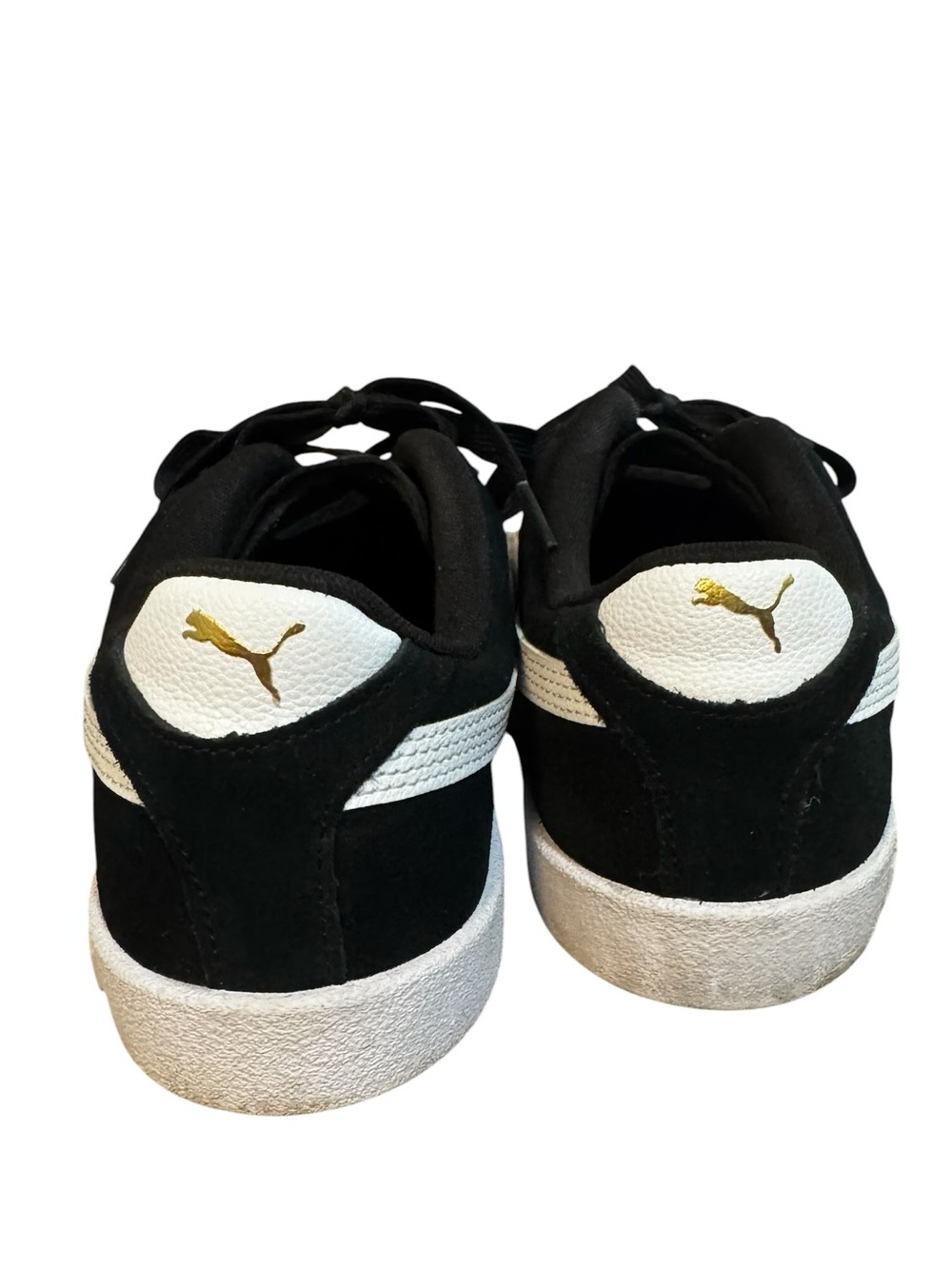 PUMA club Black Suede Classic Sneakers with White Sole Sz 9 women Sz 7.5 men - Picture 4 of 6